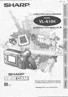 Sharp VL A 10 H manual. Camera Instructions.